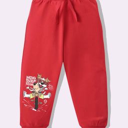 KAVEE Pure Cotton Knit Biowashed Full Length Dogs Printed Lounge Pants - Red-picture-41