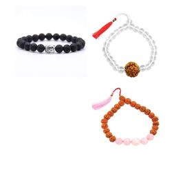 Divine souvenirs Unisex Set Of 3 Artificial Beaded Elasticated Bracelets-19