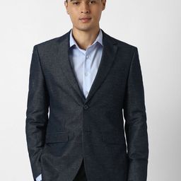 Peter England Elite Slim-Fit Single Breasted Blazer-image-77