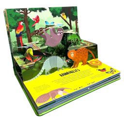 om books international Pop Up Wild Animals Book for Kids: Interactive Learning with Adventure Pop-Up Scenes | Explore the Jungle, Safari & Forest Creatures | Fun Facts & Surprises Inside | Children's Nature Pop-Up Book image 3