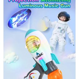 Urbane Chic Space Exploration Musical Gun with Moving Flashing Lights and Rotation Multi Color-Multicolor image 4