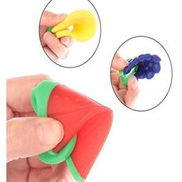 Joy Buzz Fruit Shape Teether (Set of 3) | Soft & Safe Fruit-Shaped Baby Teether | BPA-Free Silicone | Multi-Colour Teething Toy for Infants (Blue & Peach & Yellow) image 4