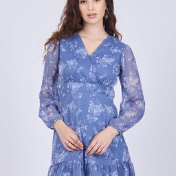 Outzidr Women Floral Print Georgette Fit & Flare Mini Dress-image-61