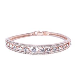 Jewels Galaxy Silver-Toned Rose Gold-Plated Handcrafted Bangle-Style Bracelet-15