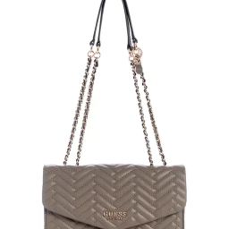 Guess Dark Taupe Quilted Anning Convertible Crossbody Bag-13