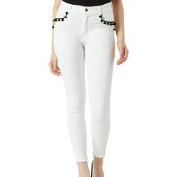 Miss Chase White Mid Rise Denim Pants-image-77