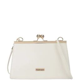 Fastrack White PU Solid Clutch-20