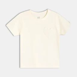 MINIKLUB White Cotton Half Sleeves Knit Top-image-1