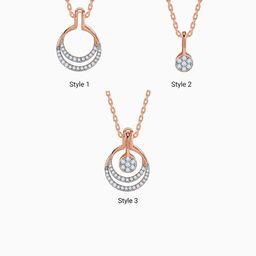 GIVA Rose Gold Sparkling Ellipse Diamond Pendant-image-27