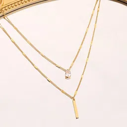Designs & You Gold-Plated Teardrop Shaped Pendants with Chains image 2