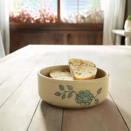 ellementry Fiore Cream Ceramic Salad Bowl - Set of 1-18