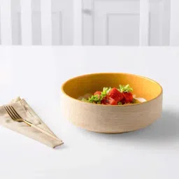 ellementry Amber Love Beige Ceramic Salad Bowl - Set of 1-21