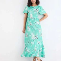 Styli Green Regular Fit Floral Print Dress-picture-15