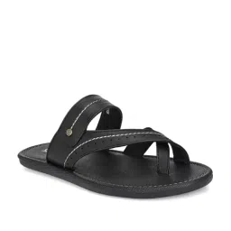 Shences Men's Black Cross Strap Sandals-image-62