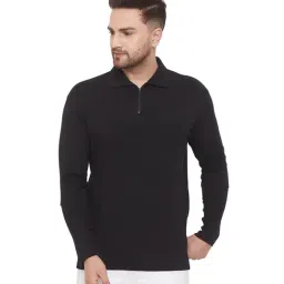 Hypernation Black Regular Fit Polo T-Shirt-94