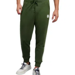 Beverly Hills Polo Club Olive Green Cotton Regular Fit Joggers-image-9