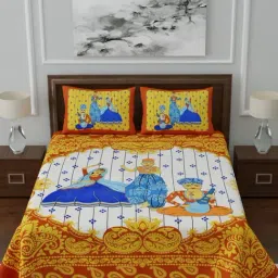 Living Roots Multicolor Jaipuri Printed Cotton Bed Sheet with 2 Pillow Cover-image-75
