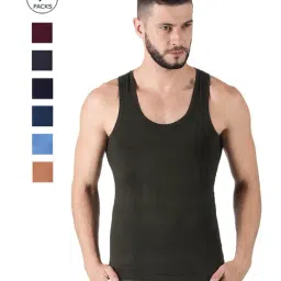 Dollar Multicolor Slim Fit Vest - Pack Of 7-image-32