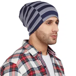 Vimal Jonney Blue Striped Beanie-image-30