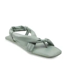 Mochi Women's Pista Green Cross Strap Sandals-picture-4