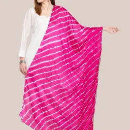 Dupatta Bazaar Leharia Rani Pink Striped Dupatta-image-84