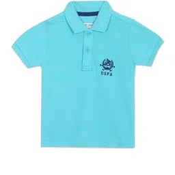 U.S. Polo Assn. Kids Aqua Blue Solid Polo T-Shirt-picture-48