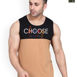 SLOWLORIS Pack Of 2 Printed Combed Cotton Gym Vests VSL26 CMB(CHS BLACKRUST)(KEEP OLIVE)-image-78