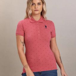 U.S. Polo Assn. Pink Polka Dot Polo T-Shirt-picture-39