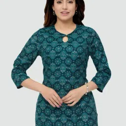 Saree Swarg Green Printed Straight Kurti-image-53
