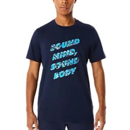 Asics Navy Regular Fit Printed Sports T-Shirt-image-71