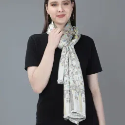 Aditi Wasan White Floral Stole-46