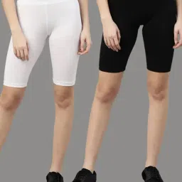 Kryptic Black & White Cycling Shorts - Pack of 2-image-72