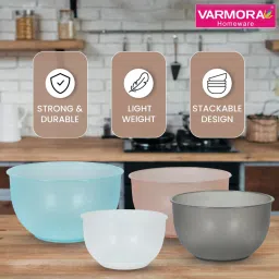 Varmora Assorted Assorted Plastic Mixing Bowls - Set of 4 image 3