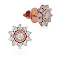 Malabar Gold and Diamonds 18k Rose Gold Diamond Stud Earrings-picture-2