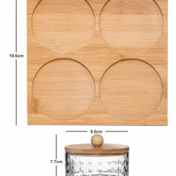 ROXX Midas Transparent & Brown Glass 4Pc Container With Lid & 1Pc Tray Set image 3