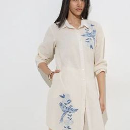 Utsa by Westside Off-White Nature-Inspired A-Line Cotton Kurta-picture-12