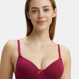 Jockey 1245 Women's Under-Wired Padded Super Combed Cotton Elastane T-Shirt Bra-image-84