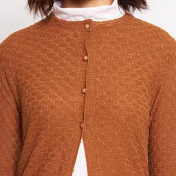 CLAPTON Self Design Open Front Woollen Cardigans Shrug image 2