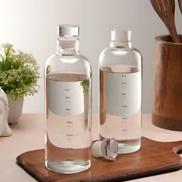 Aura Transparent 2 Piece Glass Printed Single Wall Vacuum Water Bottle-image-62