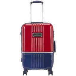 TOMMY HILFIGER Twins Pro Red & Navy 8 Wheels Medium Hard Cabin Trolley Bag-11