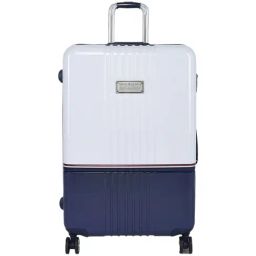 TOMMY HILFIGER Twins Pro White & Navy 8 Wheels Large Hard Cabin Trolley Bag-6