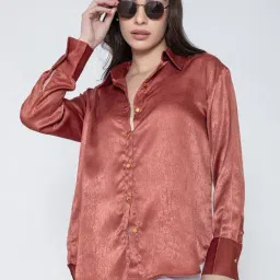 Lounge Dreams Maroon Relaxed Fit Polyestercasual shirts-picture-16