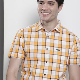 The Indian Garage Co Men Slim Fit Opaque Checked Casual Shirt-picture-39