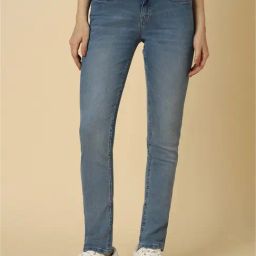 Allen Solly Blue Cotton Slim Fit Mid Rise Jeans-image-96