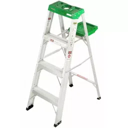 Liberti 4 ft 4 Steps 100 kg Load Capacity Aluminium Ladder with Utility, 1204-35