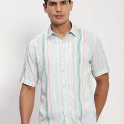 SHOWOFF Men Comfort Slim Fit Multi Stripes Opaque Striped Casual Shirt-image-68