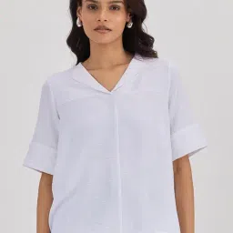 FEMMELLA White Polyester Solid Top-picture-48