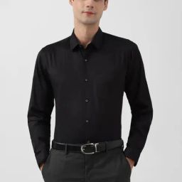 Peter England Black Cotton Regular Fit Shirt-image-91