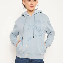 MADAME Blue Printed Sweatshirt-image-45
