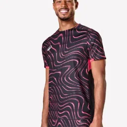KIPSTA By Decathlon Men Black & Neon Pink Regular Fit T-Shirt-image-94